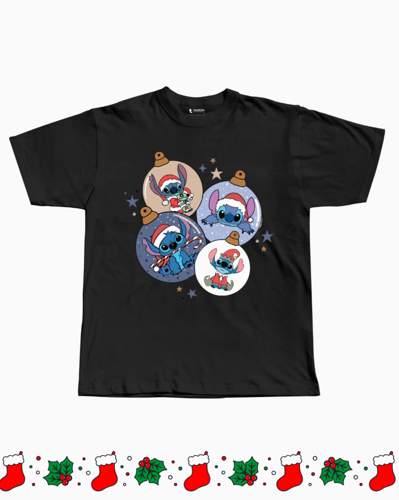 Remera | Oversize | Buzo - Stitch en Esferas - Colección Festiva