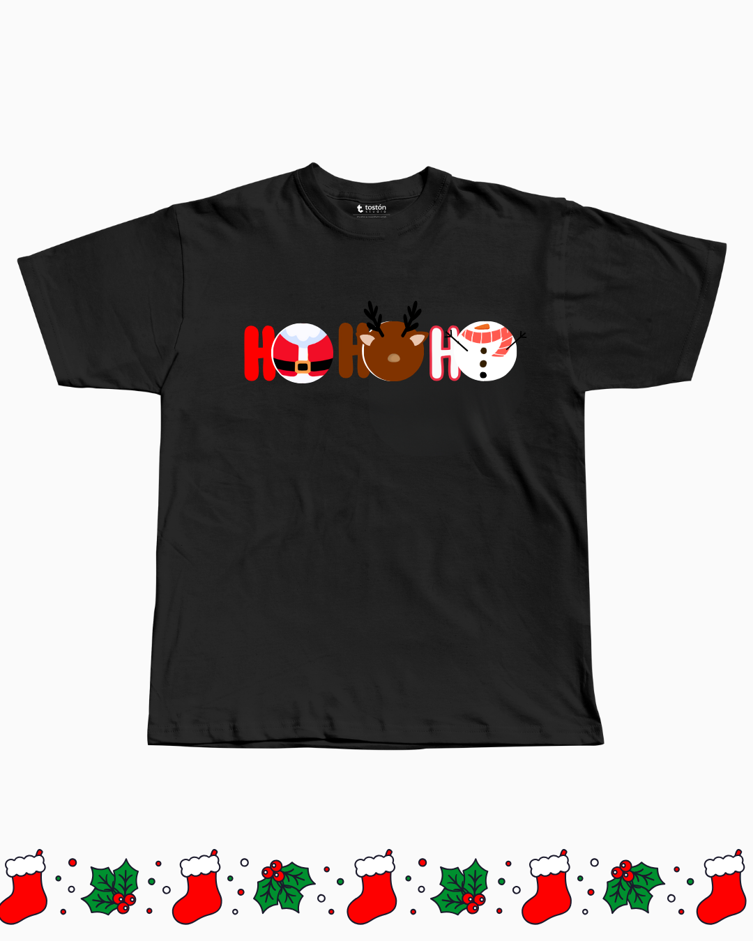 Remera | Oversize | Remera Navidad «HO HO HO» – Trío de Personajes