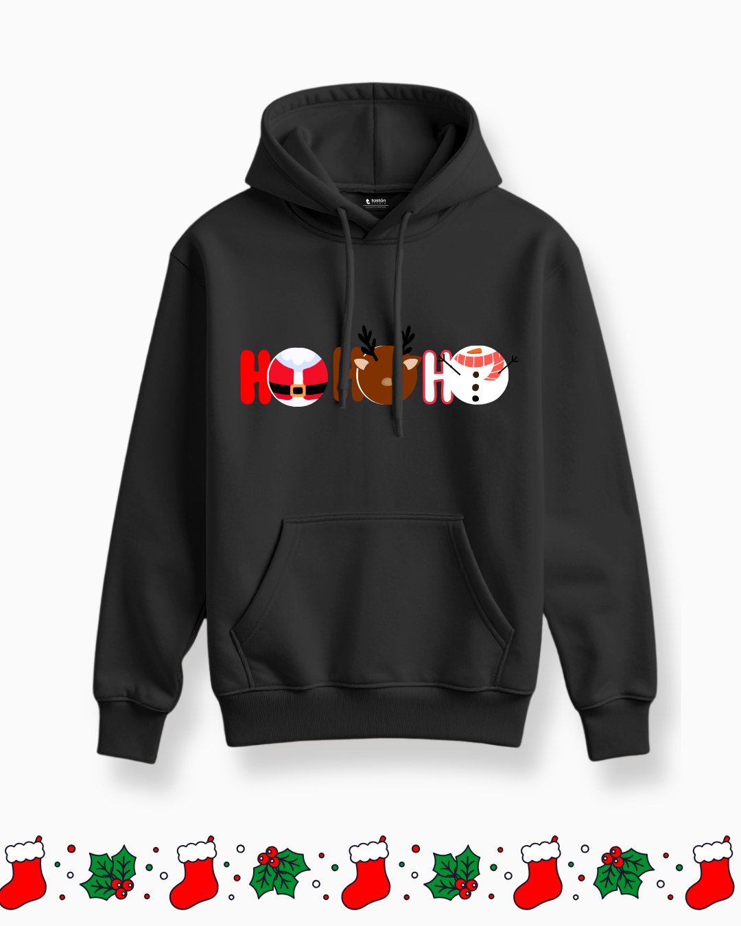 Remera | Oversize | Remera Navidad «HO HO HO» – Trío de Personajes