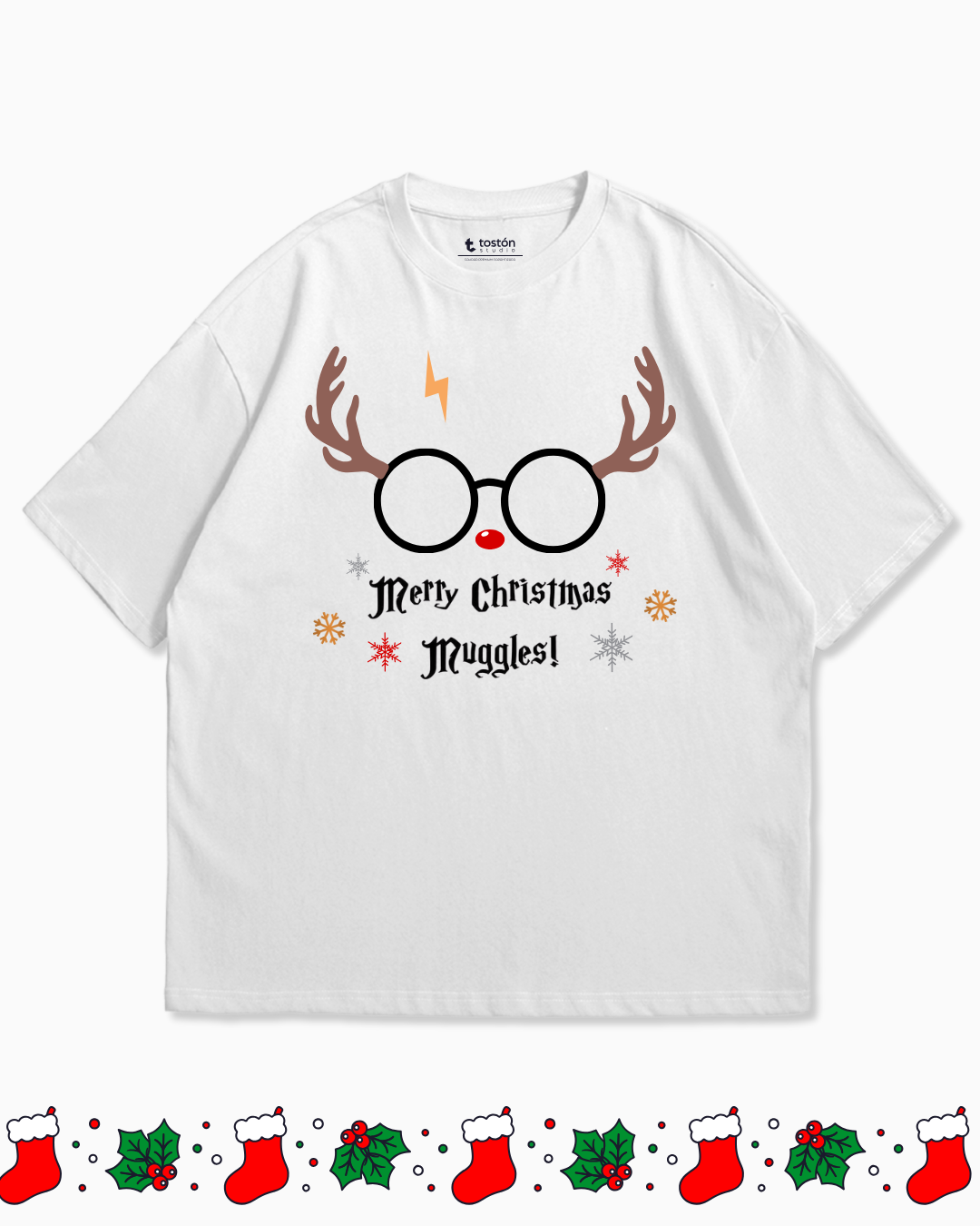 Remera | Oversize | Remera – Merry Christmas Muggles – Edición Mágica